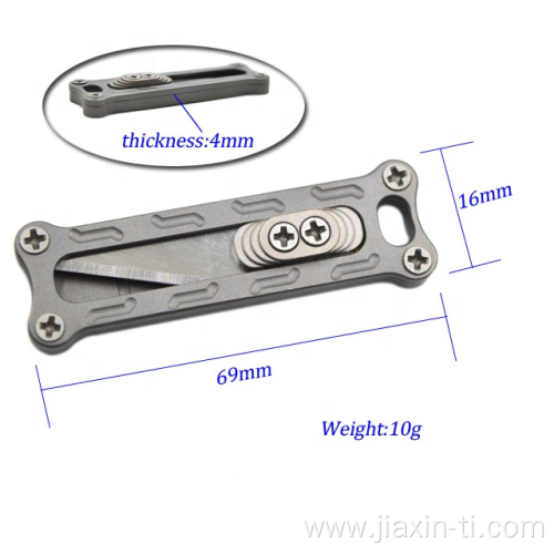 mini titanium utility sliding pocket knife